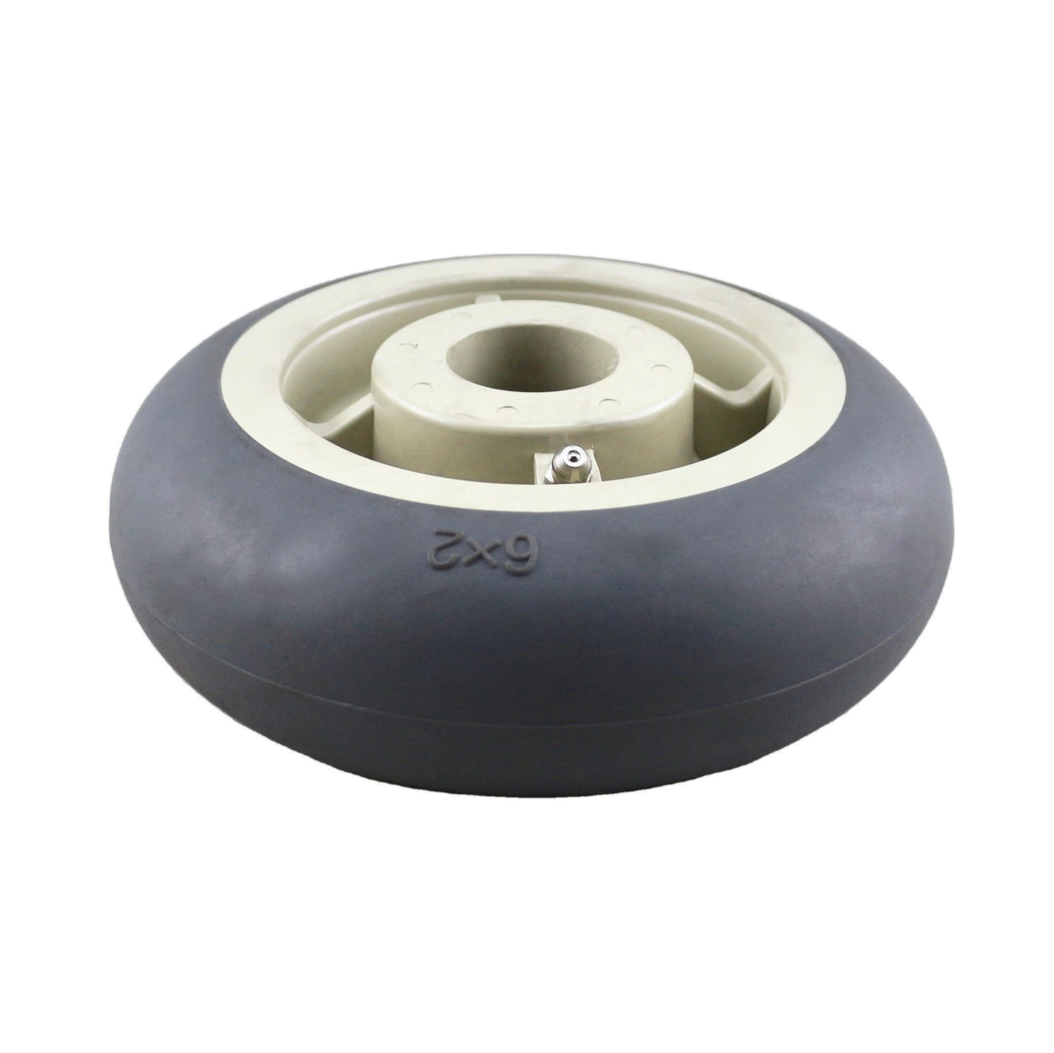 S-S Silent TPR Caster Rubber Wheel 6 Inch Soft Roll Thermoplastic Tread on Polyolefin Core