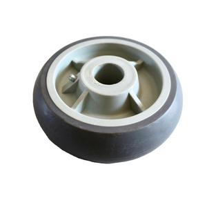 S-S TPR Small Rubber Wheel 6 Inch Caster Single US Style  for Bakery & Patisserie Equipment