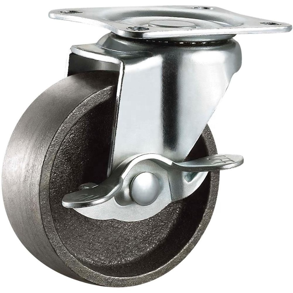 S-S Cast Iron Caster Wheels Heavy Duty 6 8 10 12 inch with/without Brake