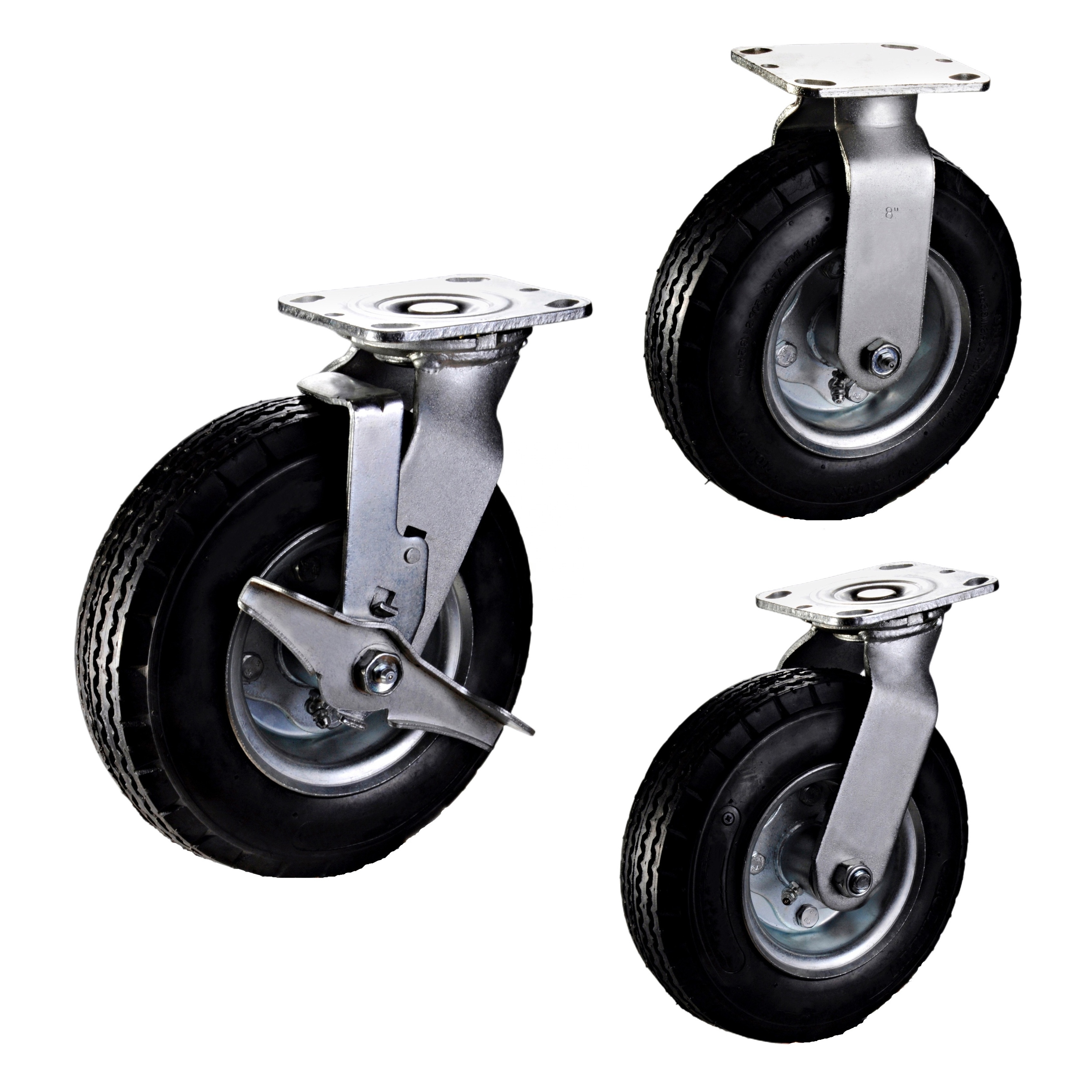 S-S heavy duty semi pneumatic foam pu wheel 200 254 305 mm 8 10 12 inch