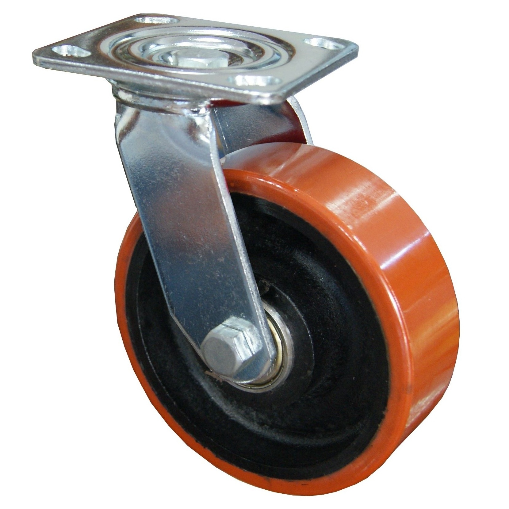 S-S Polyurethane Castor Wheels Cast Iron PU Caster 3 4 5 6 8 10 inch