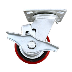 S-S 4 5 6 8 Inch Wheel PU Caster Castor Heavy Duty with Brake