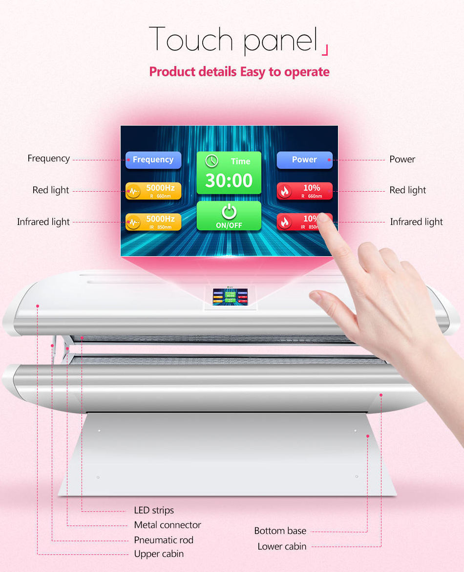 Suyzeko Spa OEM Full Body Contouring 635nm 660nm 810nm 940nm Red Light Capsule Infrared LED Red Light Therapy Bed Pulse