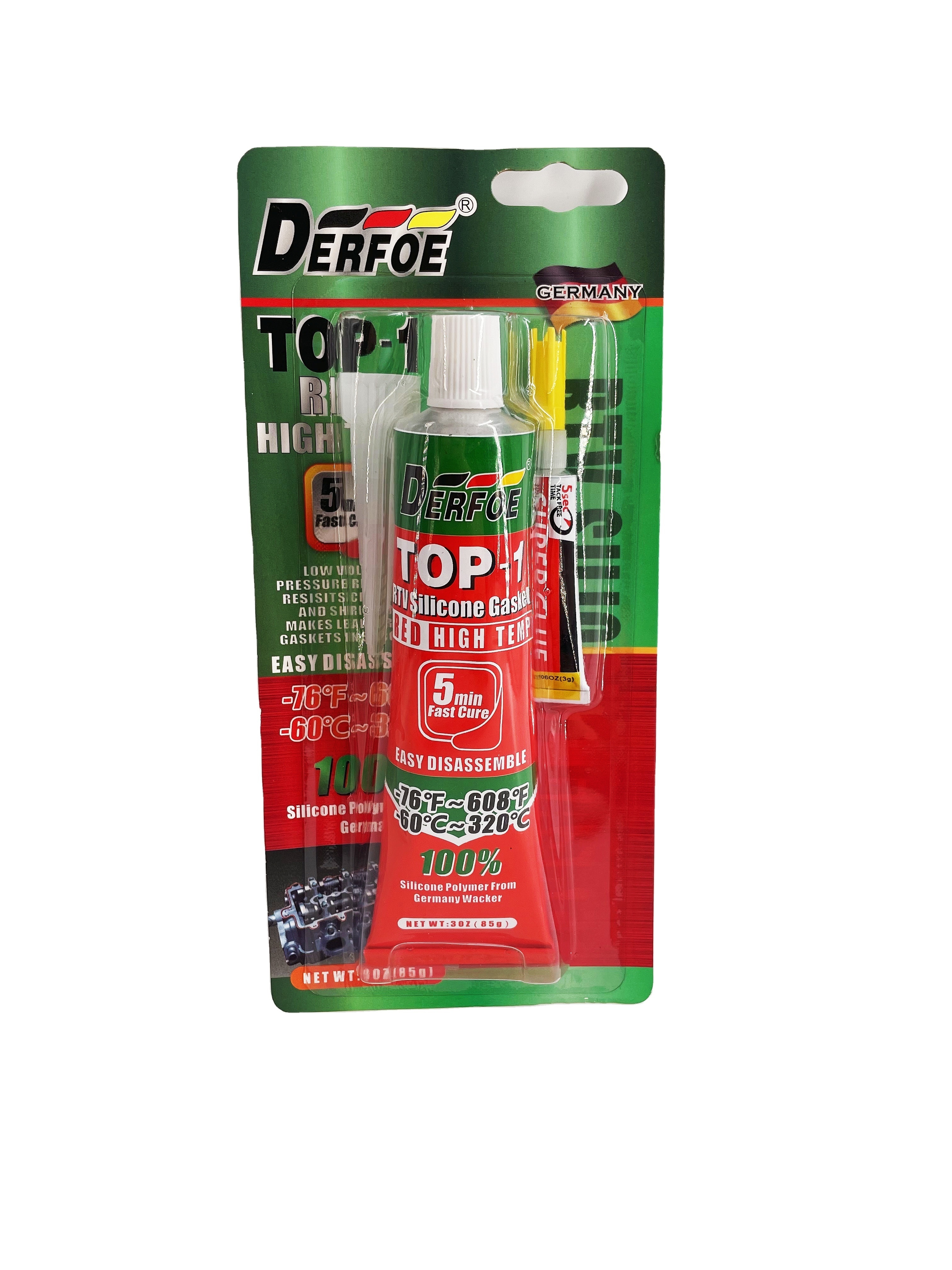 HI-TEMP and high viscosity RTV silicone gasket maker TOP-1 with 502 super glue