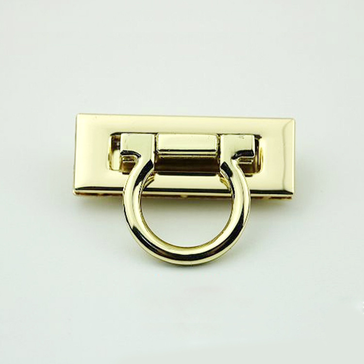 Antioxidant purse turn lock provide fashionable zinc alloy metal slot flip lock for bag