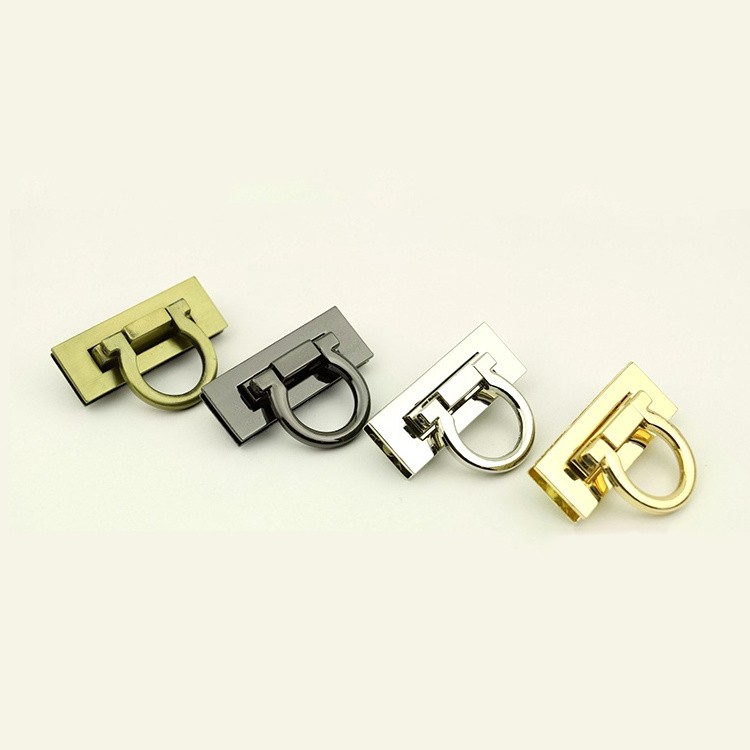 Antioxidant purse turn lock provide fashionable zinc alloy metal slot flip lock for bag