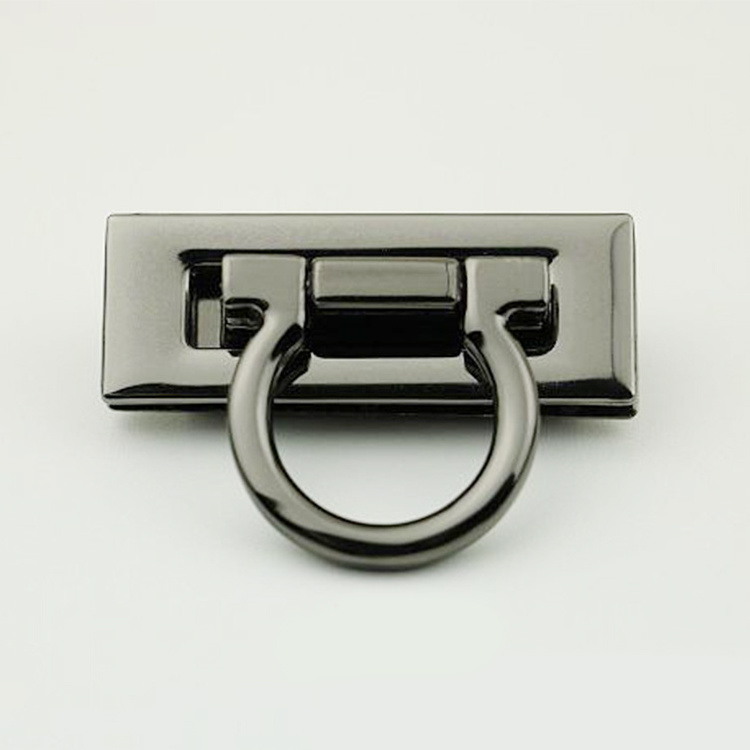 Antioxidant purse turn lock provide fashionable zinc alloy metal slot flip lock for bag