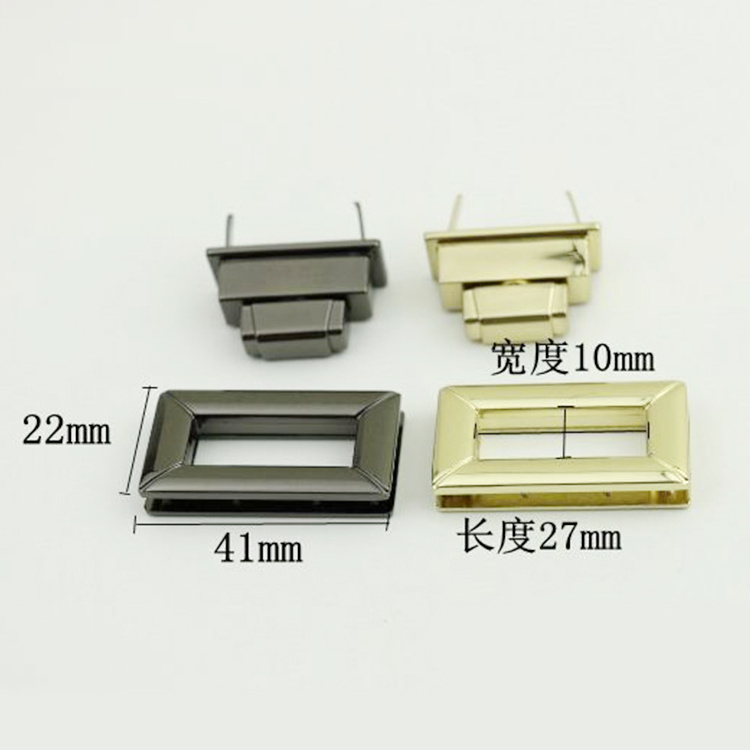 Fashion bag lock hardware custom gold briefcase clip twist locks at sale