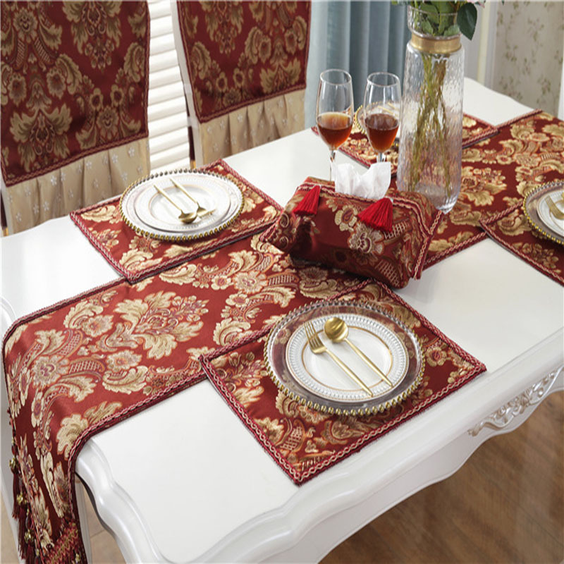 European Luxury Fashion Retro Jacquard Quality Best Choice Woven Table Runner Tapestry Table Runner