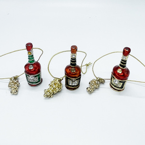 Metal mini bottle ornaments Snowflake Decoration Holiday pendant accessories Christmas heart ornament  can be customized