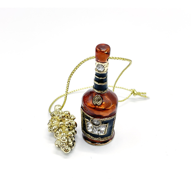 Metal mini bottle ornaments Snowflake Decoration Holiday pendant accessories Christmas heart ornament  can be customized