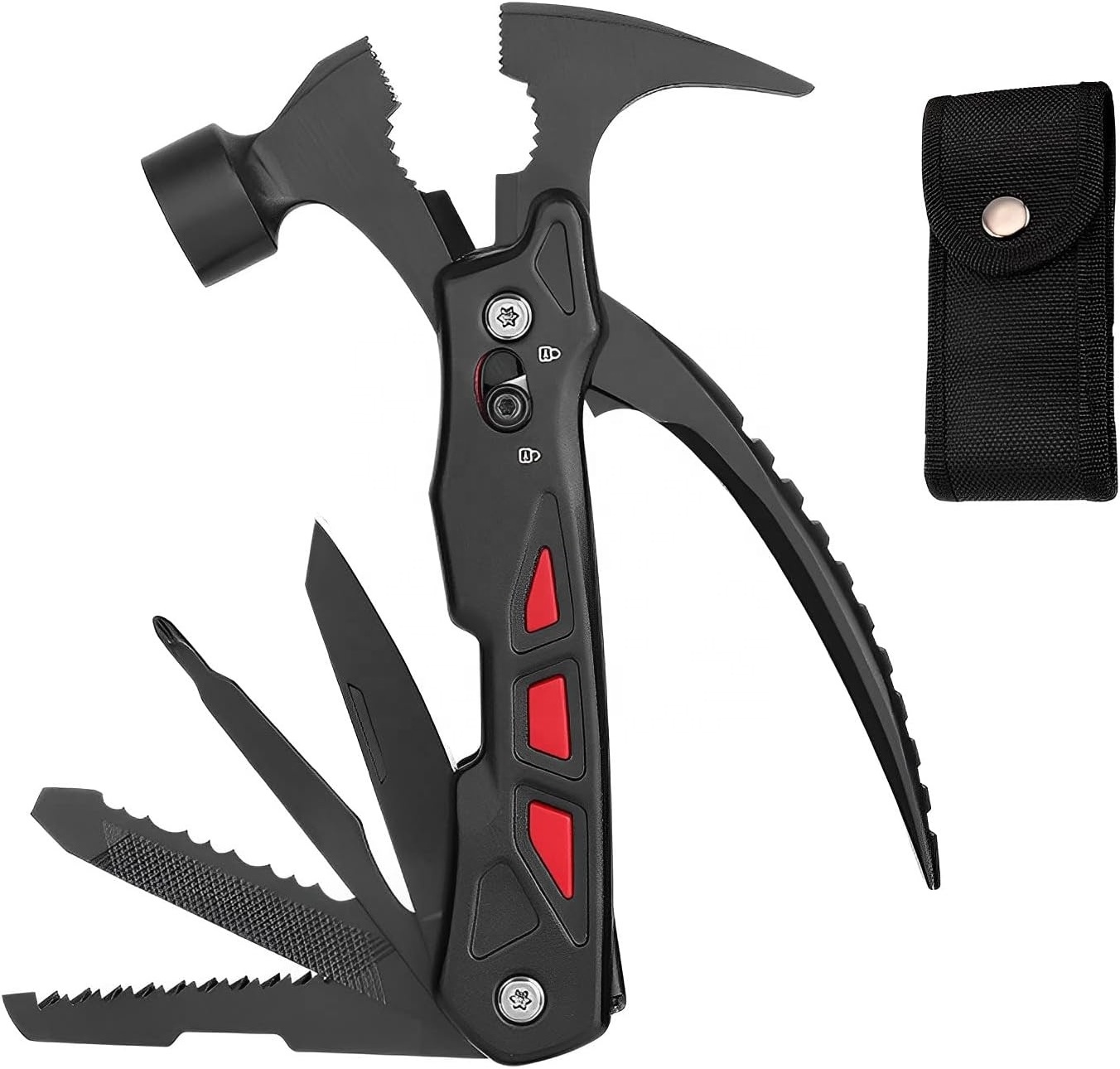 2024 New Multitool Hammer 12-In-1 Multifunctional Survival Hammer Tool Unique Gifts for Dad Grandpa Husband Boyfriend