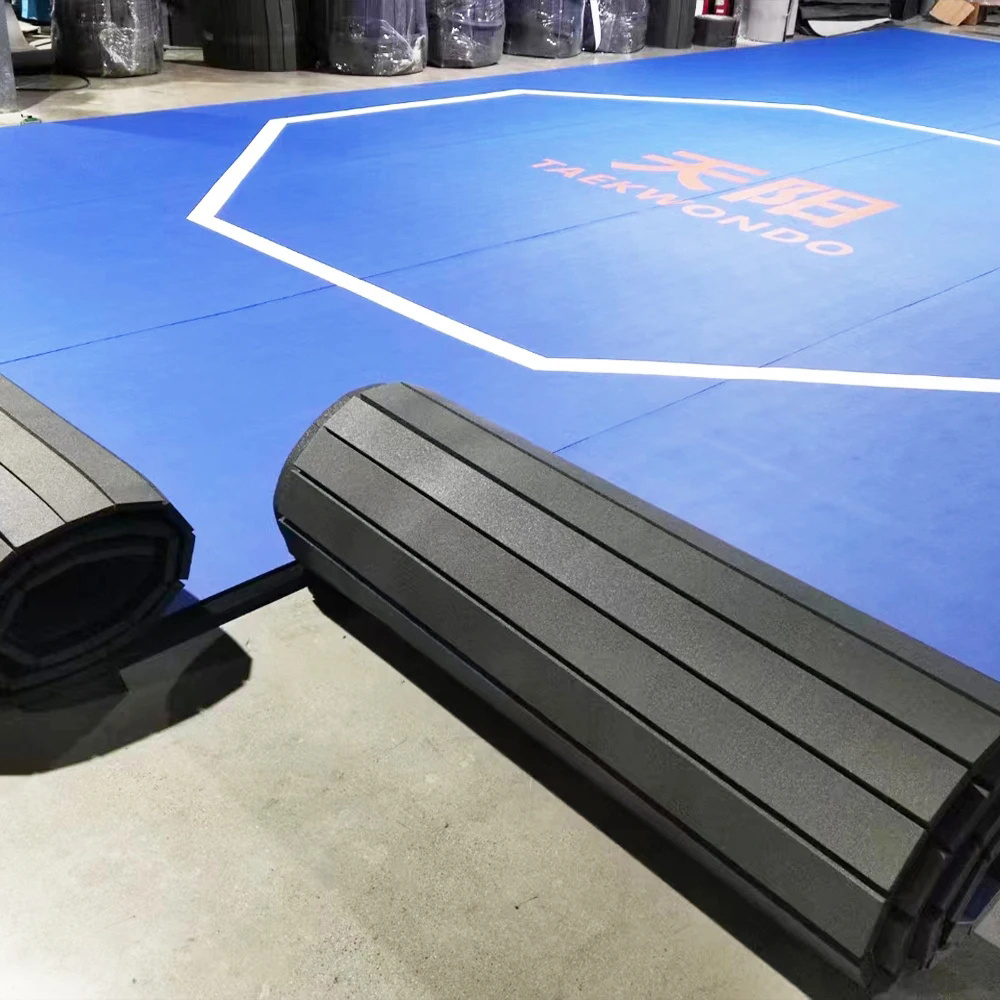 Sansd Custom Print Gym BJJ Wrestling Mat High Quality Roll-Up Tatami with Best Used Tape Workout Mat for Martial Arts