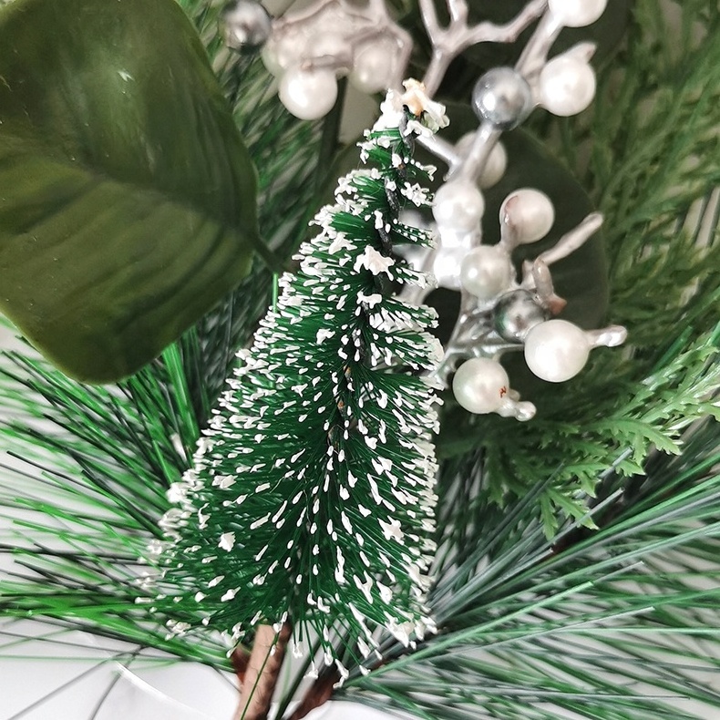 Christmas picks and sprays artificial 44CM white berry pine needle spray decorative Christmas tree picks