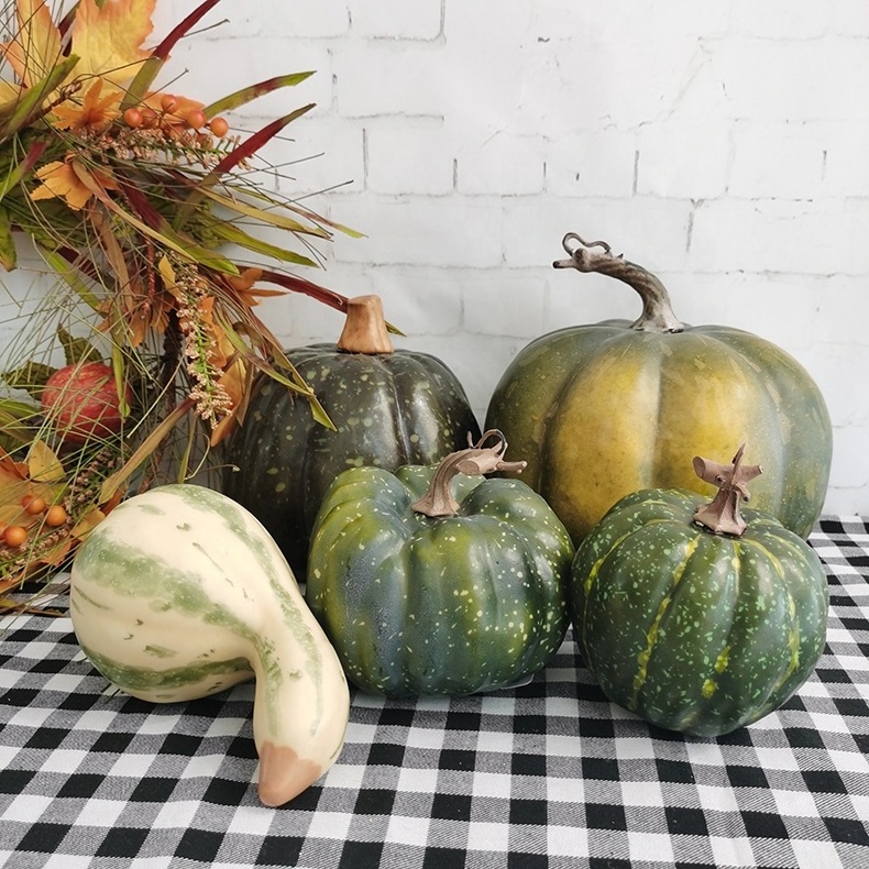 Fall decoration Wholesale fake foam green pumpkins Thanksgiving decorations artificial pumpkin