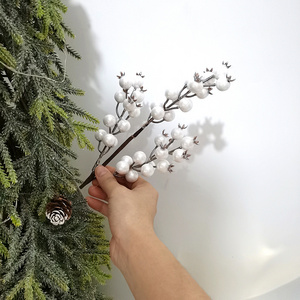 Artificial flower 31CM tree decoration white berry christmas picks and sprays