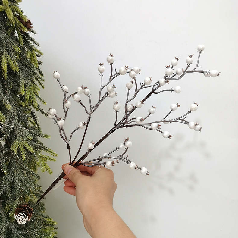 Christmas decorations for home artificial white berry sprays Christmas picks and sprays