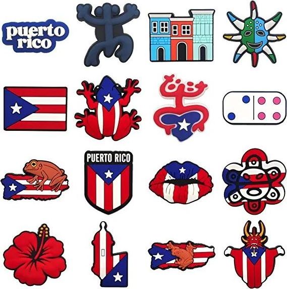 Puerto Rico Shoe Charms for sandals Clogs, Puerto Rican Shoes Decorations Mexican Charms for Women Men Adult Girls