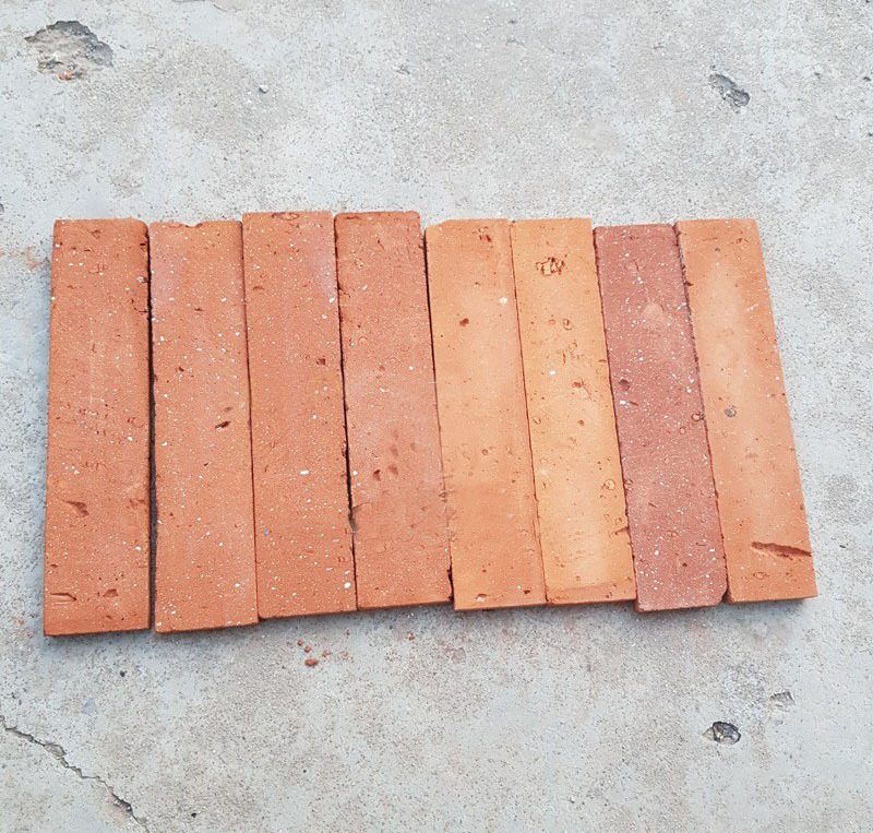 Outdoor decorative garden landscaping high quality used red handmade clay cladding solid exterior bricks houses slip wall tiles