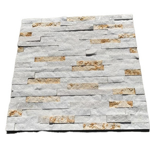 cheap natural white and yellow quartz stone slate culture stone veneer sheet for interior exterior wall cladding wall panel