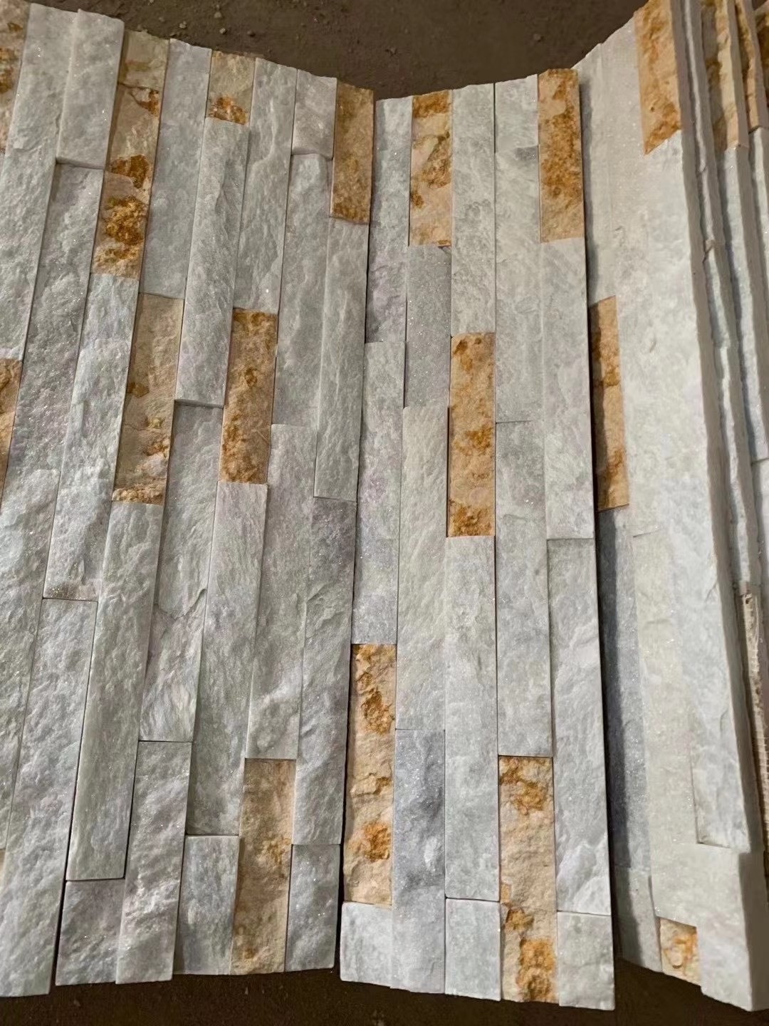 cheap natural white and yellow quartz stone slate culture stone veneer sheet for interior exterior wall cladding wall panel