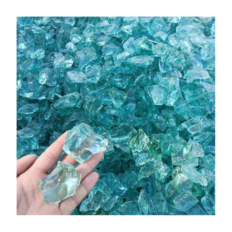 slag glass rocks tumbled blue glass rock for aquarium landscaping