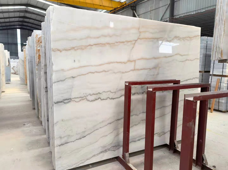 Wholesale White  Marble With golden Vein Top grade  marble slab for floor