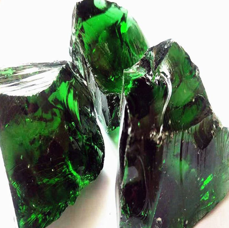 Multifunctional glass stone natural Clear Color Green Slag Glass Rock