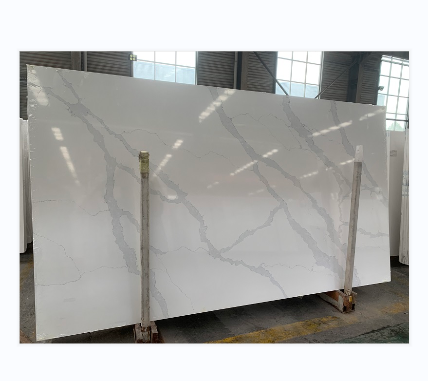 Kitchen Countertop Used Chinese Artificial Calacatta Venus Gold Quartz Stone Slab