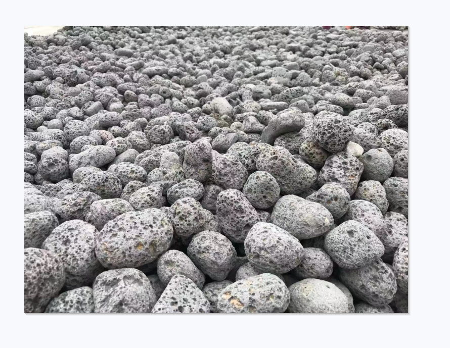 Black lava pebbles tumbled egg shape volcanic stone rock  for aquarium