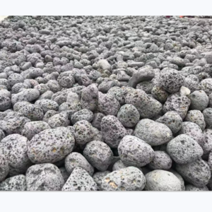 Black lava pebbles tumbled egg shape volcanic stone rock  for aquarium