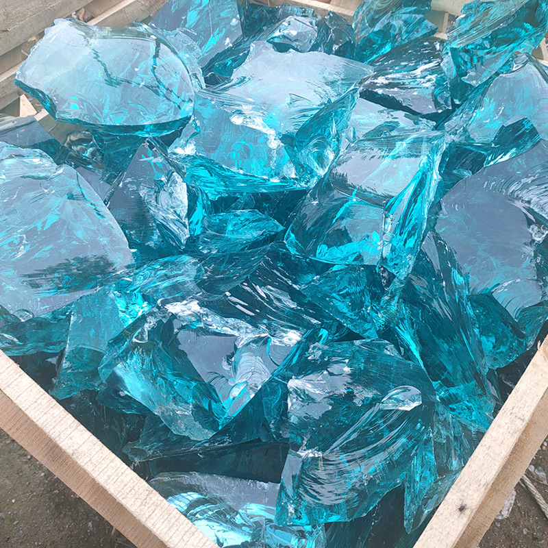 slag glass rocks tumbled blue glass rock for aquarium landscaping