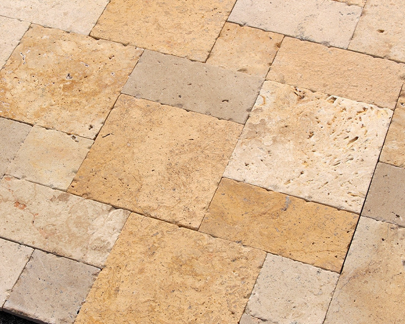 Modern Ivory Travertine Paver Stone yellow Color limestone Polished Tiles