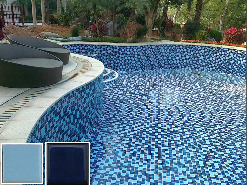 factory supply glossy blue ceramic tiles for floor and wall panel glossy tile with cheap price for swimming pool