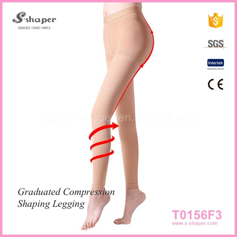 Women Wholesale Fat Burning Sheer Toe Nylon Anti-Slip Tight Pantyhose In Black