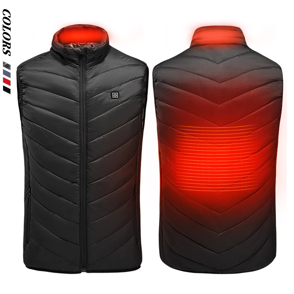 USB 5V Battery Powered 100% Polyester Winter Windproof Sleeveless Padding Waistcoat Electronic Heated Pyretic Vest