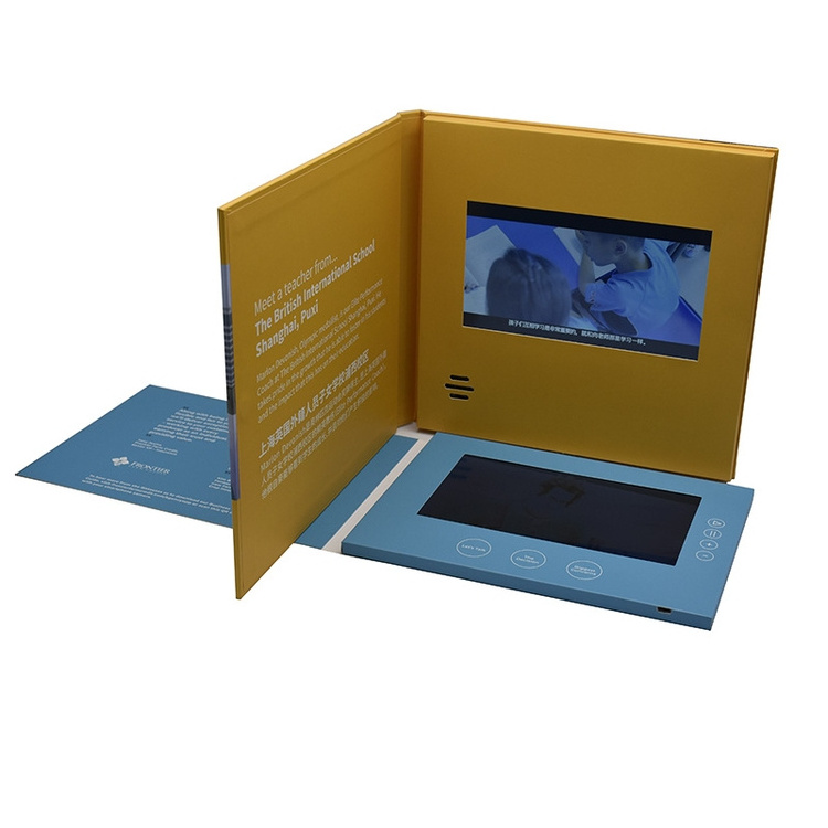 Custom 7inch promo digital recordable TFT lcd screen video greeting gift card video player business greeting card brochure