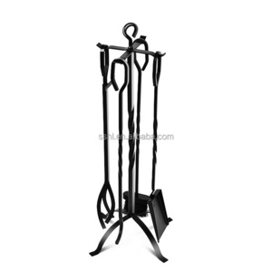 Modern Fireplace Accessories Fire Pit Tool 5pcs Fireplace Tool set Wrought Iron fireset