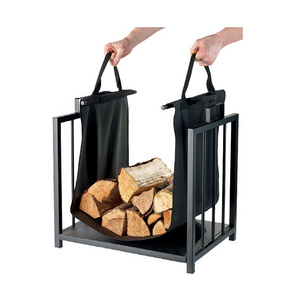 Firewood Bags Fireplace Log Holder with Canvas Firewood Rack Cover