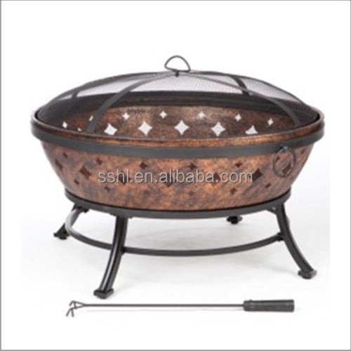 Round metal fire pit burner for outdoor camping