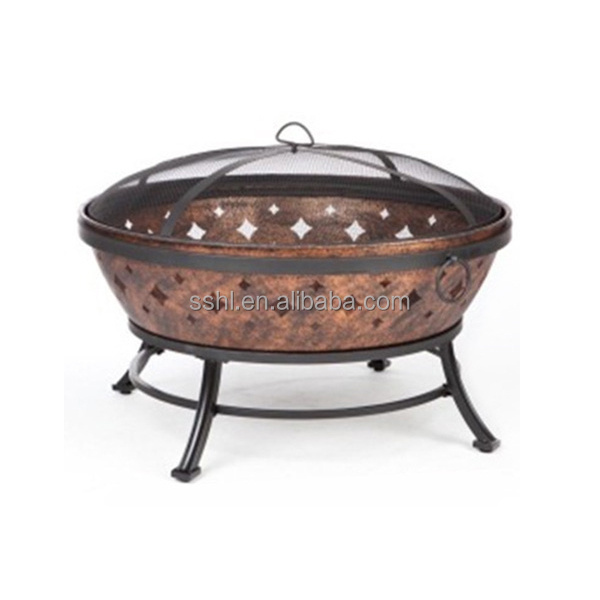 Round metal fire pit burner for outdoor camping