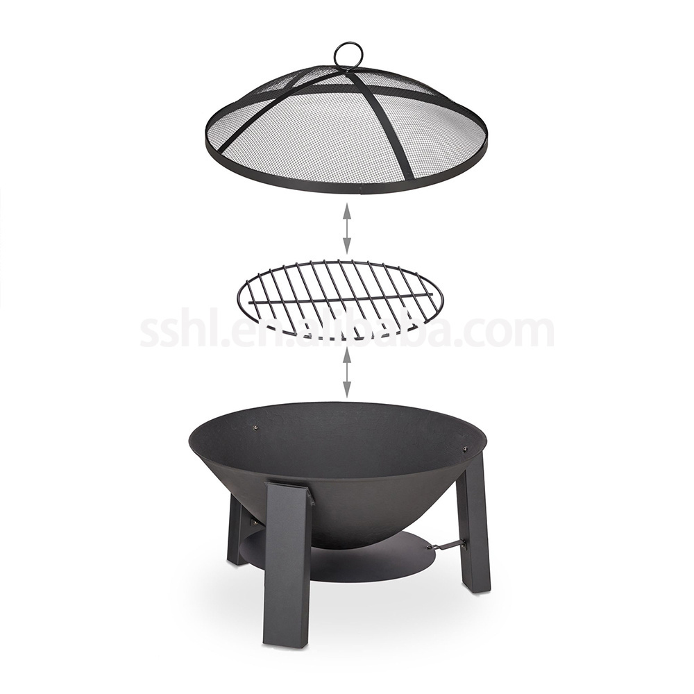 fire pits wood burning outdoor cast iron fire pit burner with cover for Garden camping