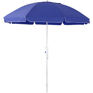 Outdoor Custom Portable Sunshade Beach Umbrella With Push Button Tilt  for Pool Beach sombrillas