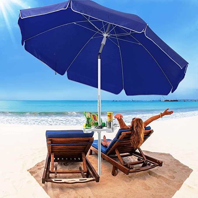 Outdoor Custom Portable Sunshade Beach Umbrella With Push Button Tilt  for Pool Beach sombrillas