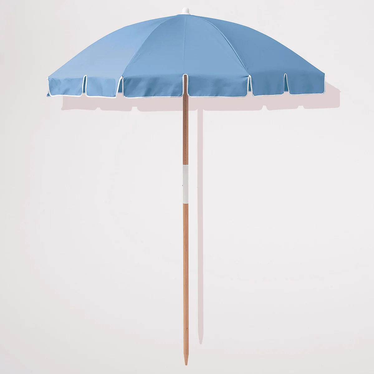 Hot Selling Pretty Good  Beach Umbrella Wooden Metal Pole Manual Open 48 Inches Beach Umbrella