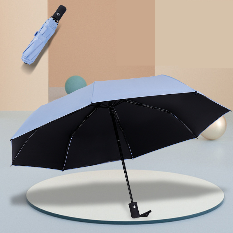 Popular styles modern simple strong frame automatic folding umbrellas 8k 3 fold umbrella automatic