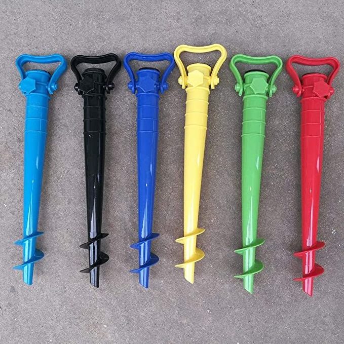 Heavy Duty Outdoor Adjustable plastic sand anchor beach umbrella holder sand screw anchor