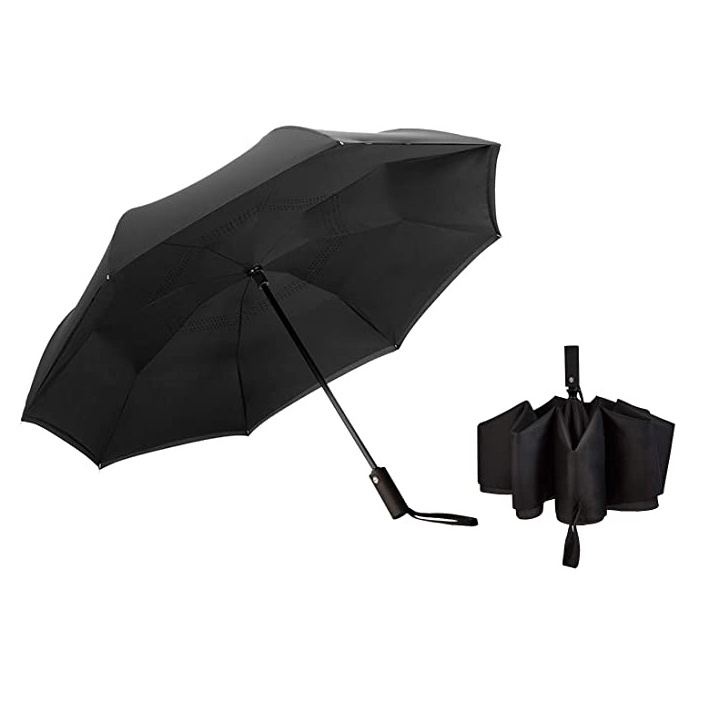 Luxury design double layer Reverse folding umbrella automatic windproof with box package