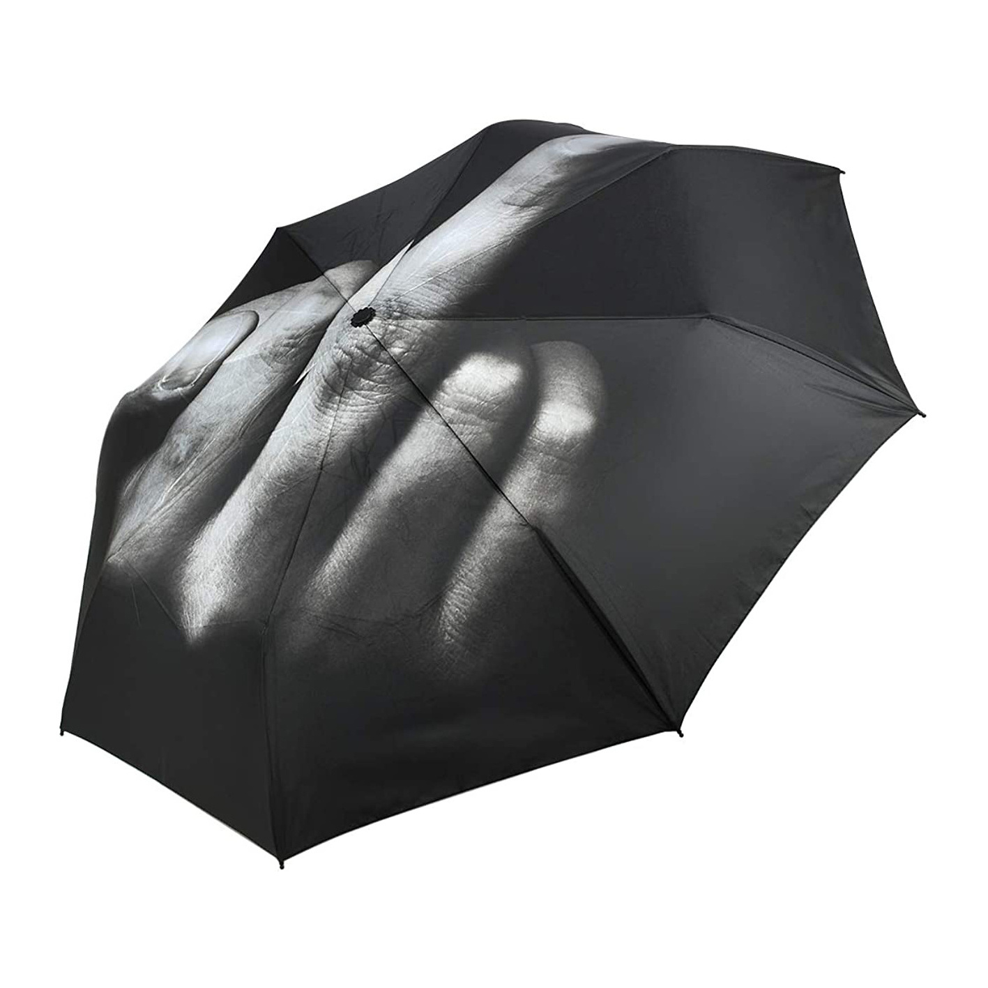 Hot Designer umbrella with middle finger pattern umbrella 3 folding umbrella