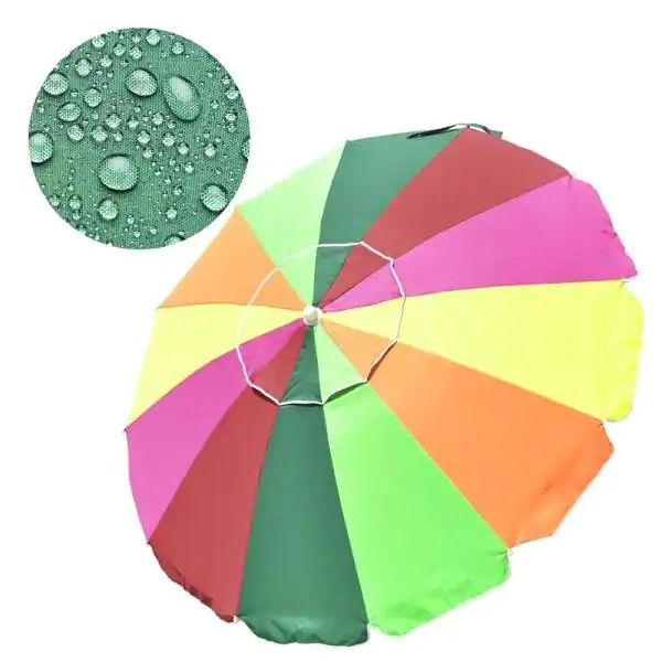 UPF 50+ Custom Design  China Manufacturer Beach Umbrella Commercial Canvas Beach Umbrella Outdoor